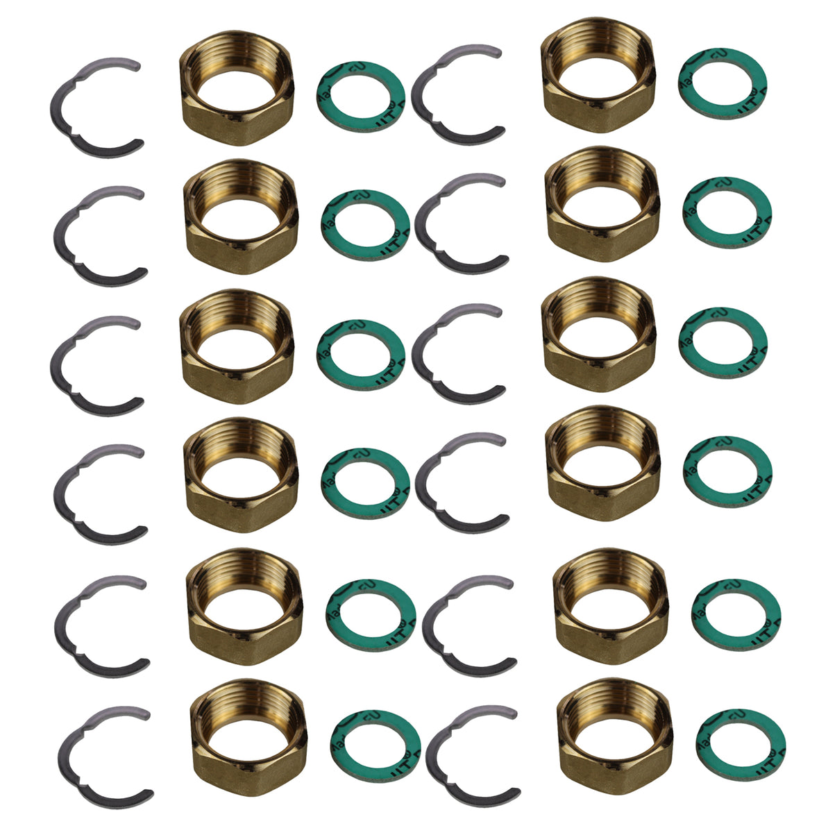 Set of 10 screw sockets / screw connections for stainless steel corrugated pipe