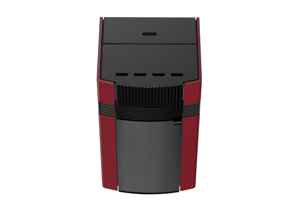 A++ Woody wasserführender Pelletofen 24 kW mit Bordeaux roter Keramikverkleidung