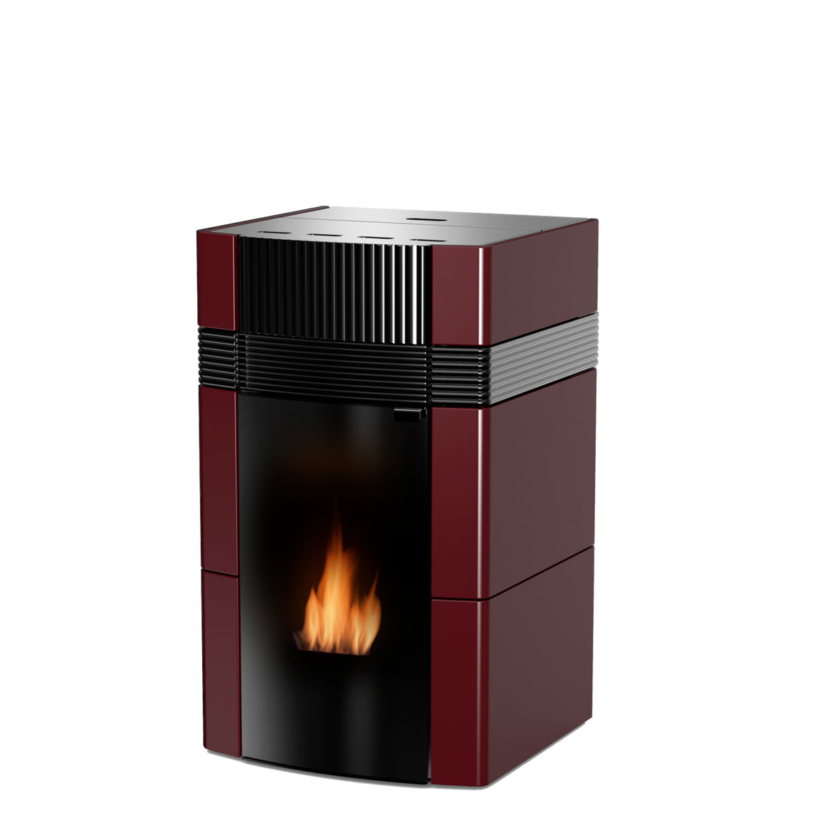 Robin Wood Woody 18 kW – Wasserführender Pelletofen A++ | Bordeaux Keramik